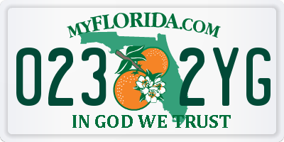 FL license plate 0232YG