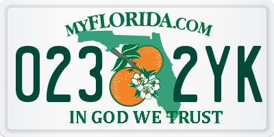 FL license plate 0232YK