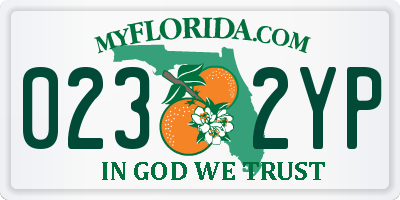 FL license plate 0232YP