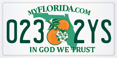 FL license plate 0232YS