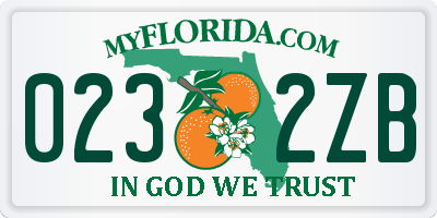 FL license plate 0232ZB