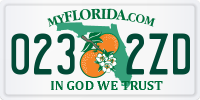 FL license plate 0232ZD