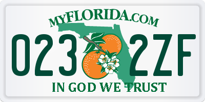FL license plate 0232ZF
