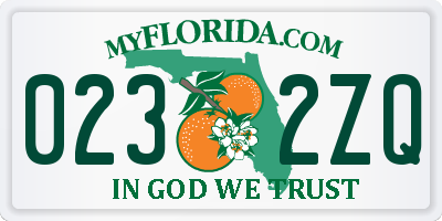 FL license plate 0232ZQ