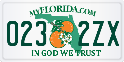 FL license plate 0232ZX