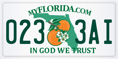 FL license plate 0233AI