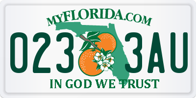 FL license plate 0233AU
