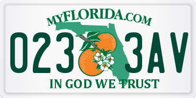 FL license plate 0233AV