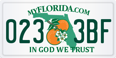 FL license plate 0233BF