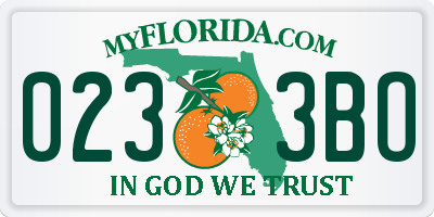 FL license plate 0233BO