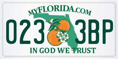 FL license plate 0233BP