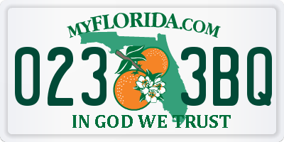 FL license plate 0233BQ