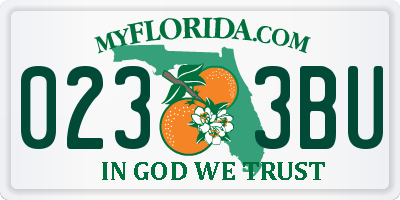 FL license plate 0233BU