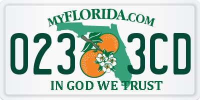 FL license plate 0233CD