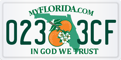 FL license plate 0233CF