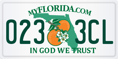 FL license plate 0233CL