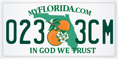 FL license plate 0233CM