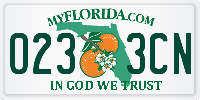 FL license plate 0233CN