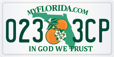 FL license plate 0233CP