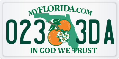 FL license plate 0233DA