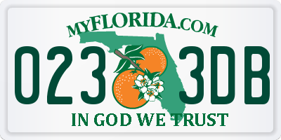 FL license plate 0233DB