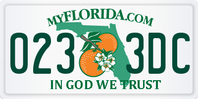 FL license plate 0233DC