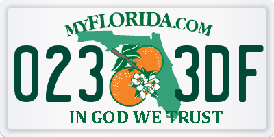 FL license plate 0233DF