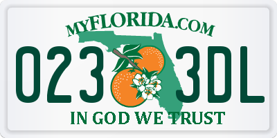 FL license plate 0233DL