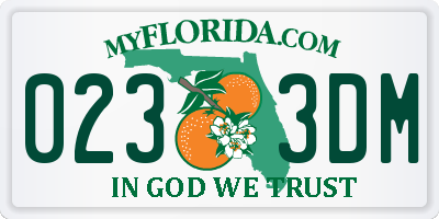 FL license plate 0233DM