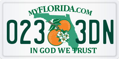 FL license plate 0233DN