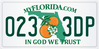 FL license plate 0233DP