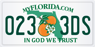 FL license plate 0233DS