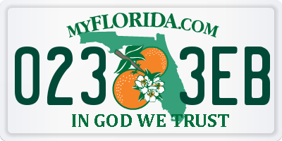 FL license plate 0233EB