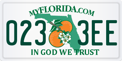 FL license plate 0233EE