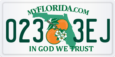 FL license plate 0233EJ
