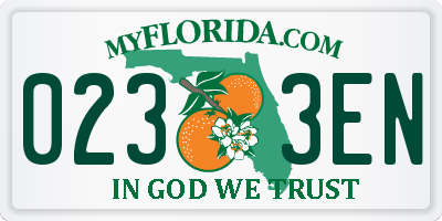 FL license plate 0233EN