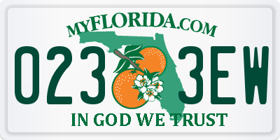 FL license plate 0233EW
