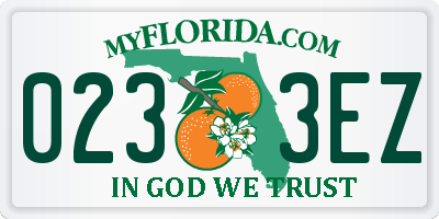 FL license plate 0233EZ