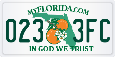 FL license plate 0233FC