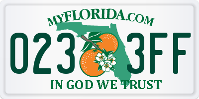 FL license plate 0233FF
