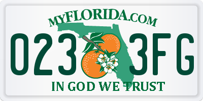 FL license plate 0233FG