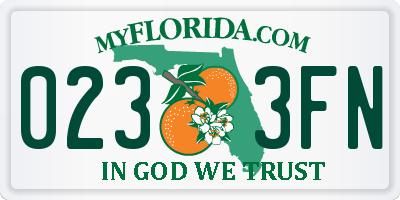 FL license plate 0233FN