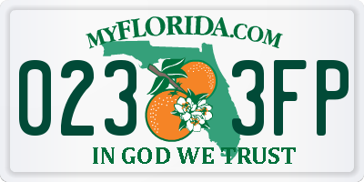 FL license plate 0233FP