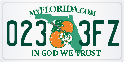 FL license plate 0233FZ
