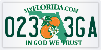 FL license plate 0233GA