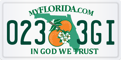FL license plate 0233GI