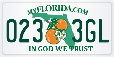 FL license plate 0233GL