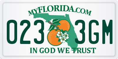 FL license plate 0233GM