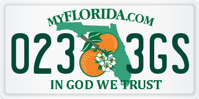 FL license plate 0233GS