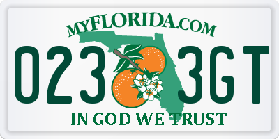 FL license plate 0233GT